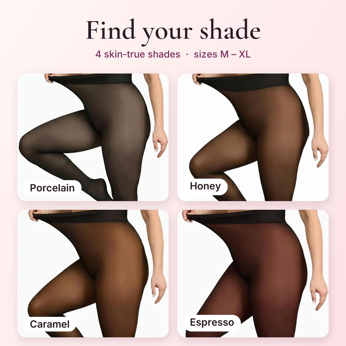 This Fleece Tights in Porcelain, Honey, Caramel and Espresso