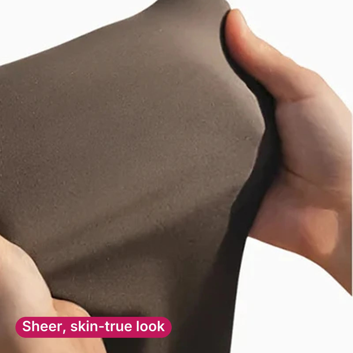 Sheer, skin-toned fabric of This Fleece Tights